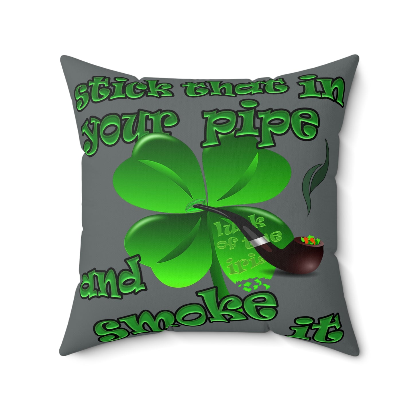 celtics logo - Spun Polyester Square Pillow - (dark grey)