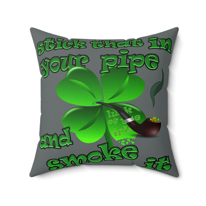 celtics logo - Spun Polyester Square Pillow - (dark grey)