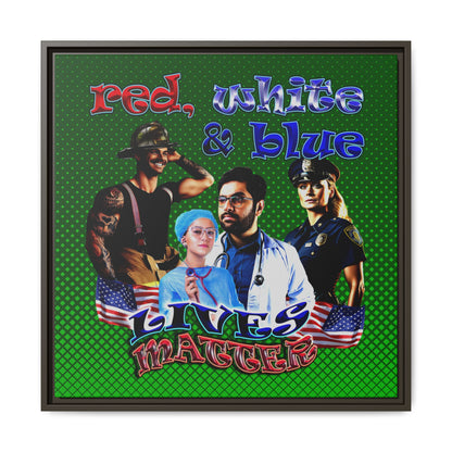 rw&b lives matter - framed canvas art (logo green)