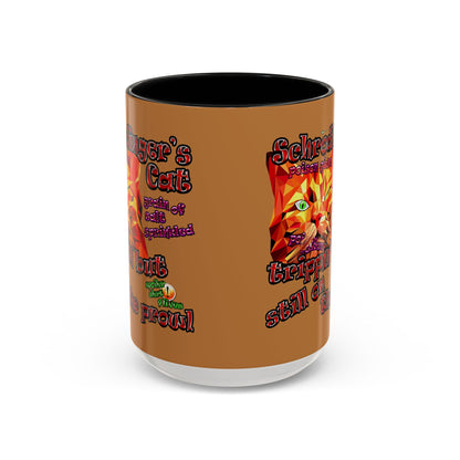 schrodinger's cat - Accent Mug (light brown)