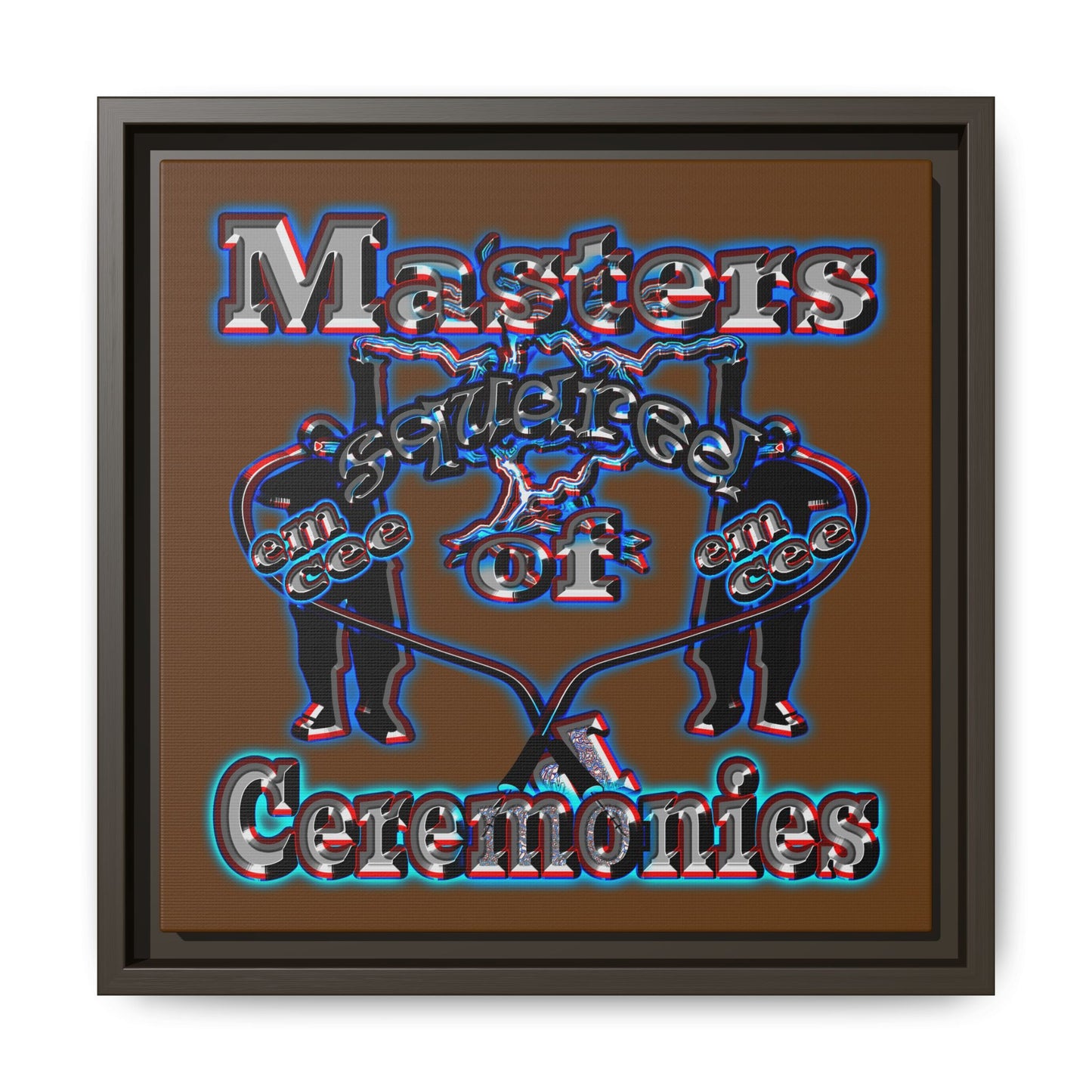 em cee squared - framed canvas art (brown)