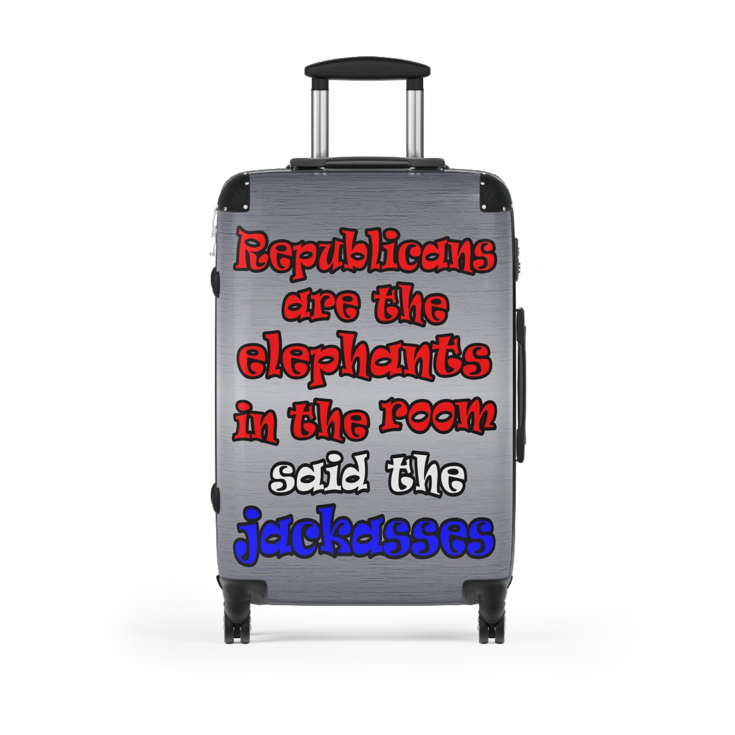 donkeys and elephants - Suitcase (brushed nickel)