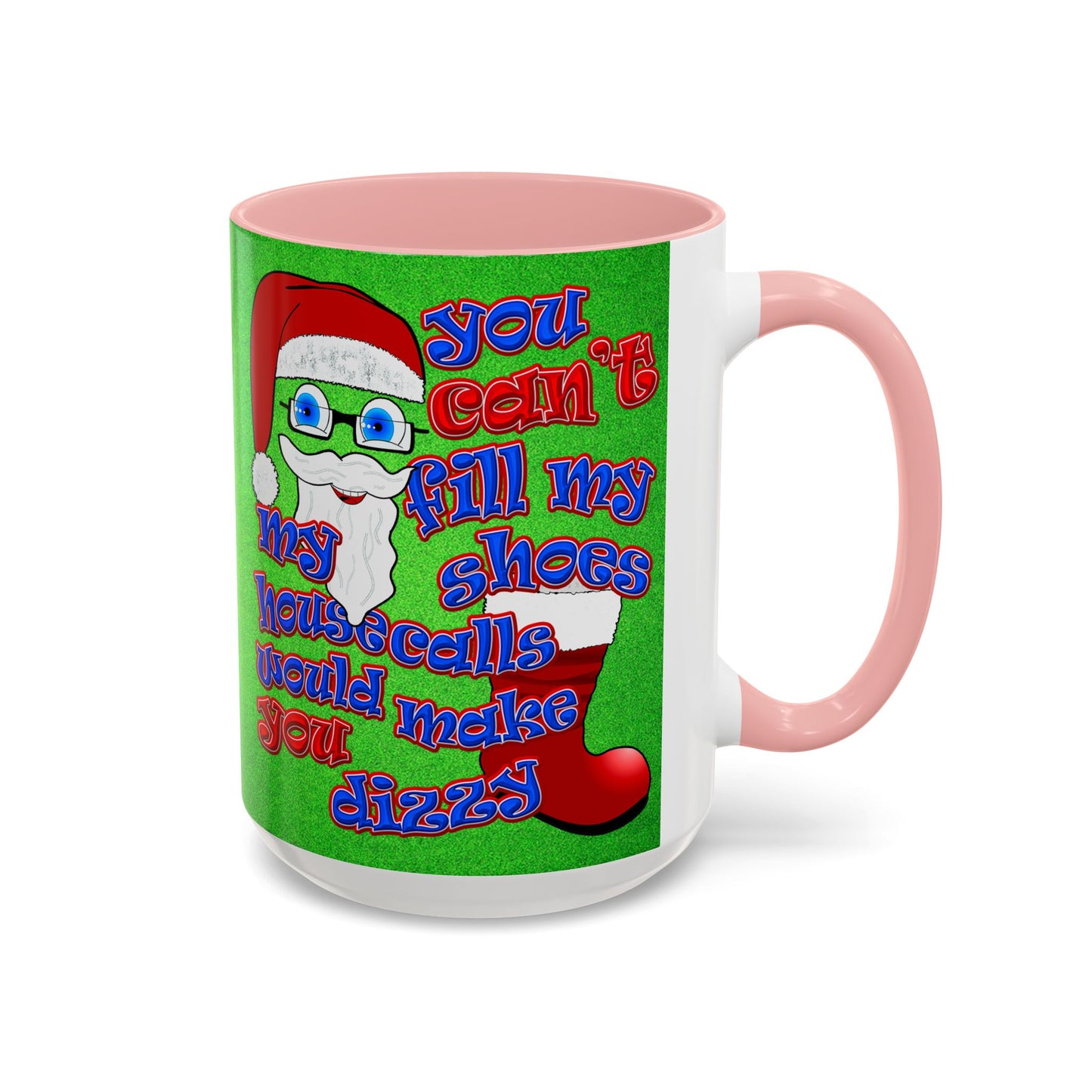 santa's shoes - Accent Mug (green turf)
