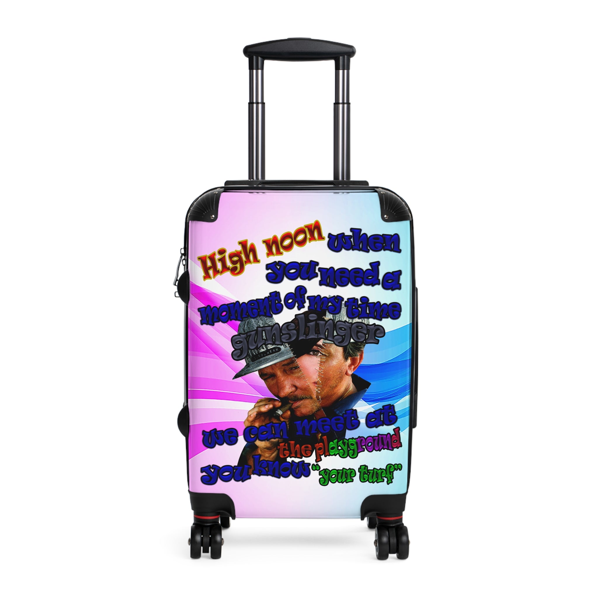 high noon - Suitcase (light blue-pink wave)