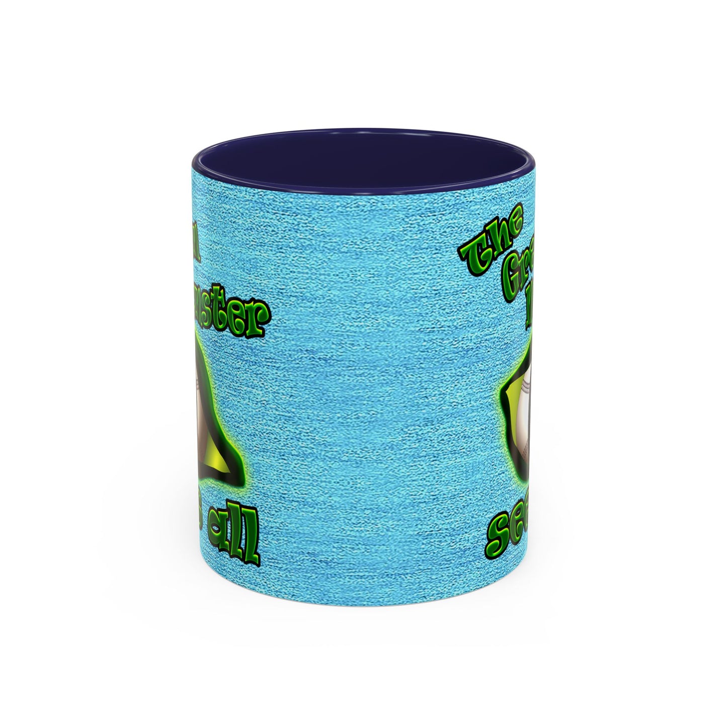 green monster - Accent Mug (faded blue)