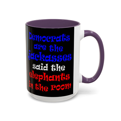 donkeys and elephants - Accent Mug (black)