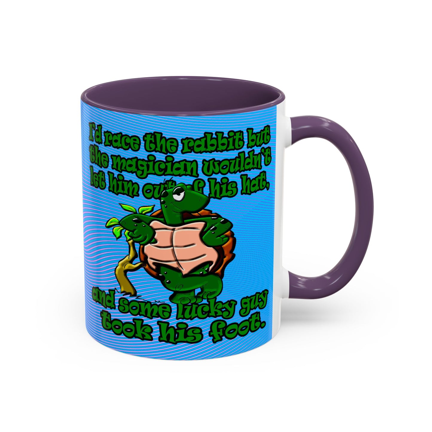 turtle race - Accent Mug (light blue-purple wave)