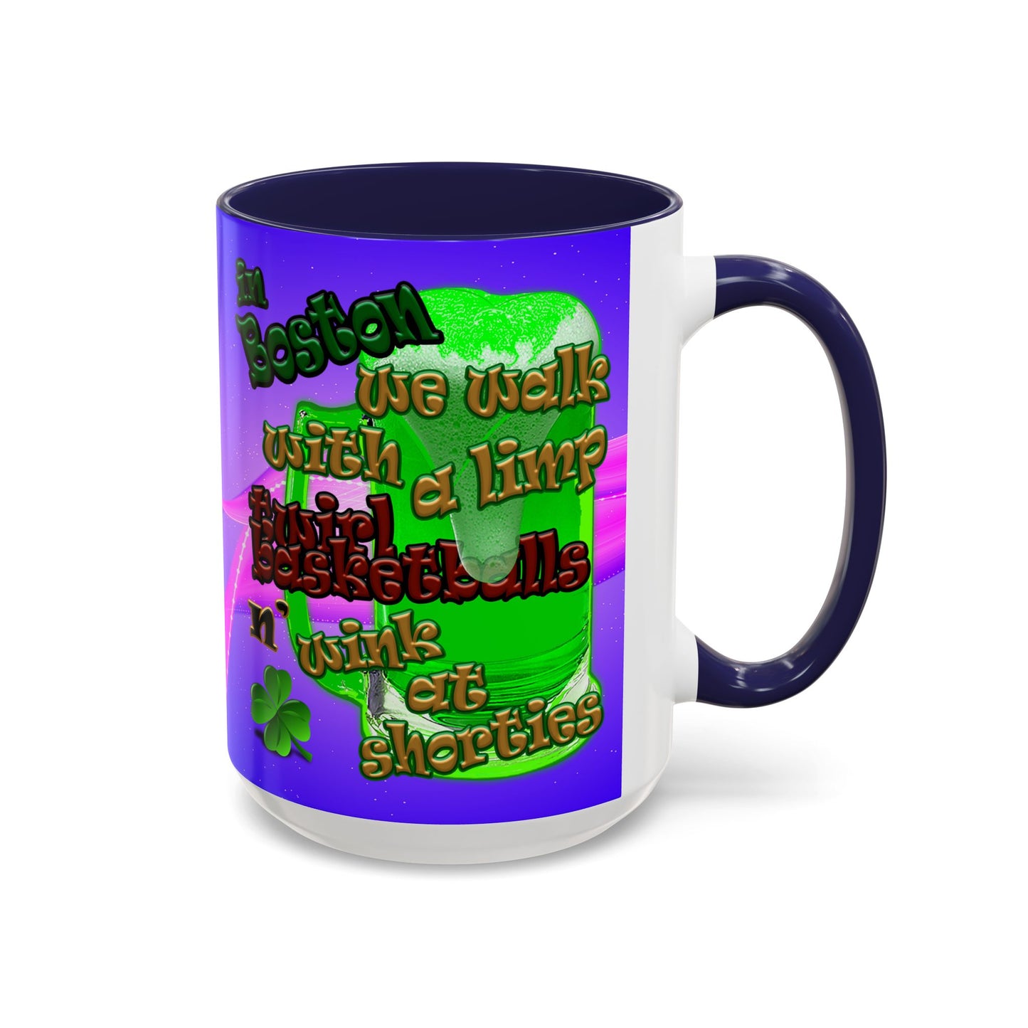 celtics logo - Accent Mug (purple-pink wave)