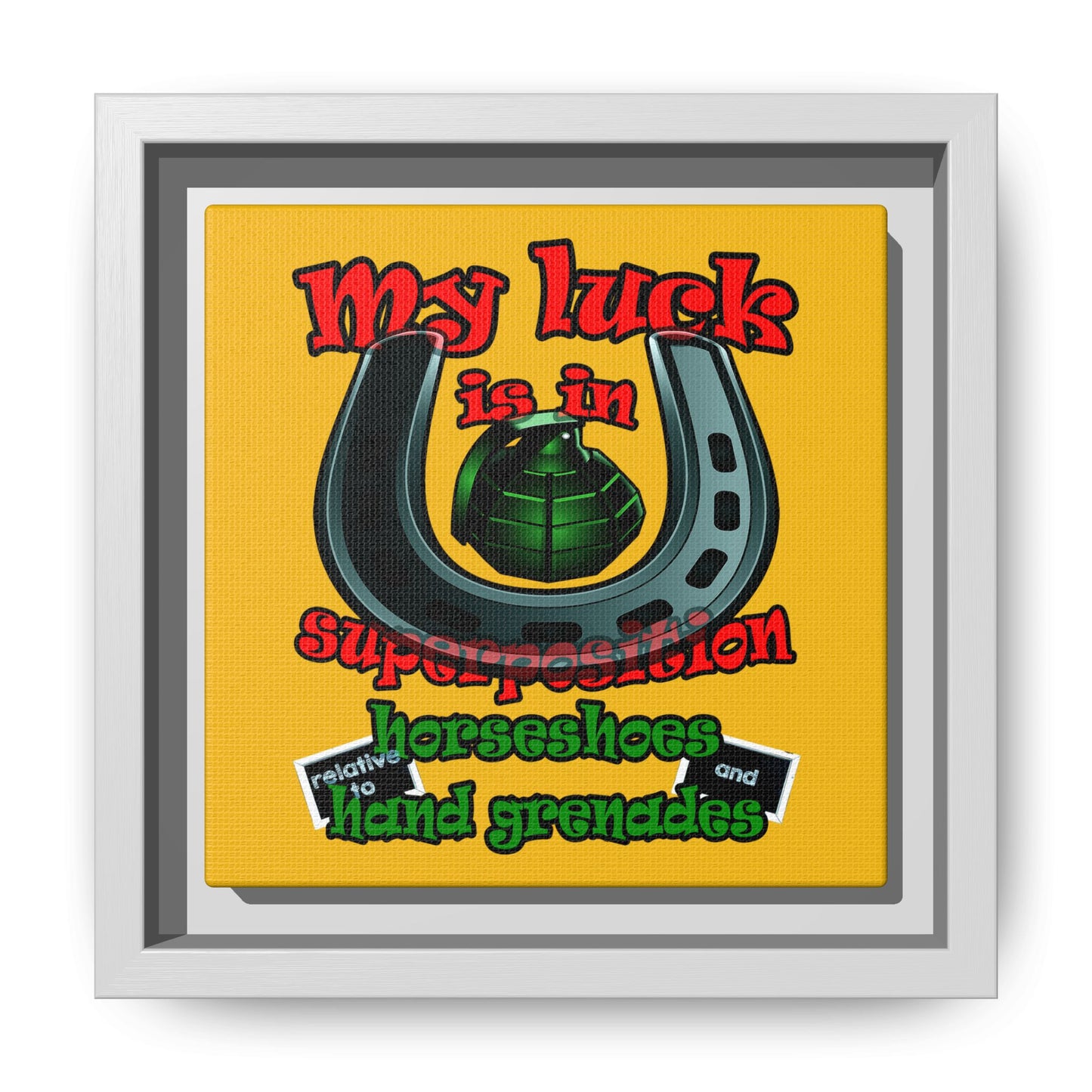 my luck - framed canvas art (yellow)