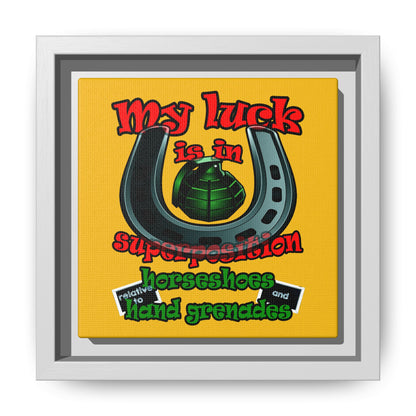 my luck - framed canvas art (yellow)