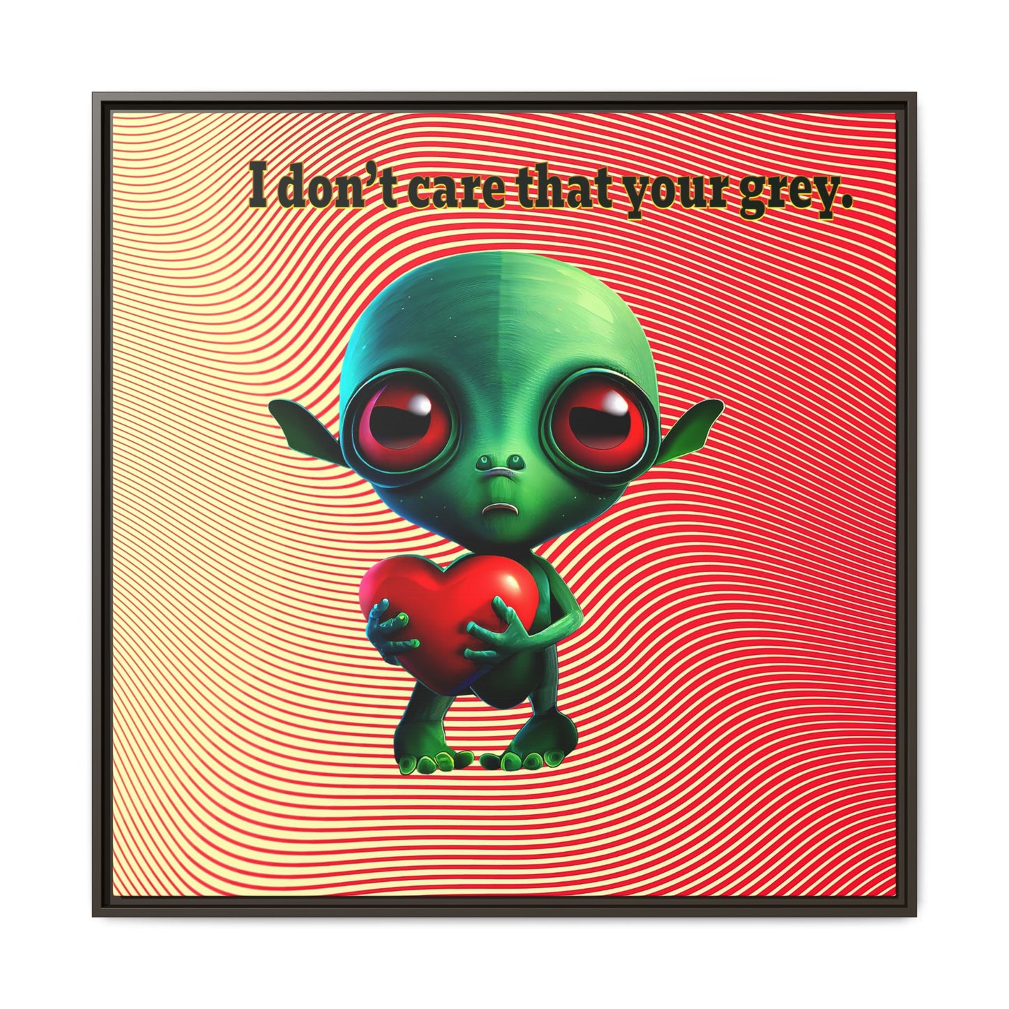 I don't care that your grey - framed canvas art (yellow-orange wave)