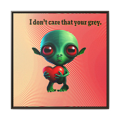 I don't care that your grey - framed canvas art (yellow-orange wave)