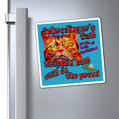 schrodinger's cat - Magnets - (turquoise)