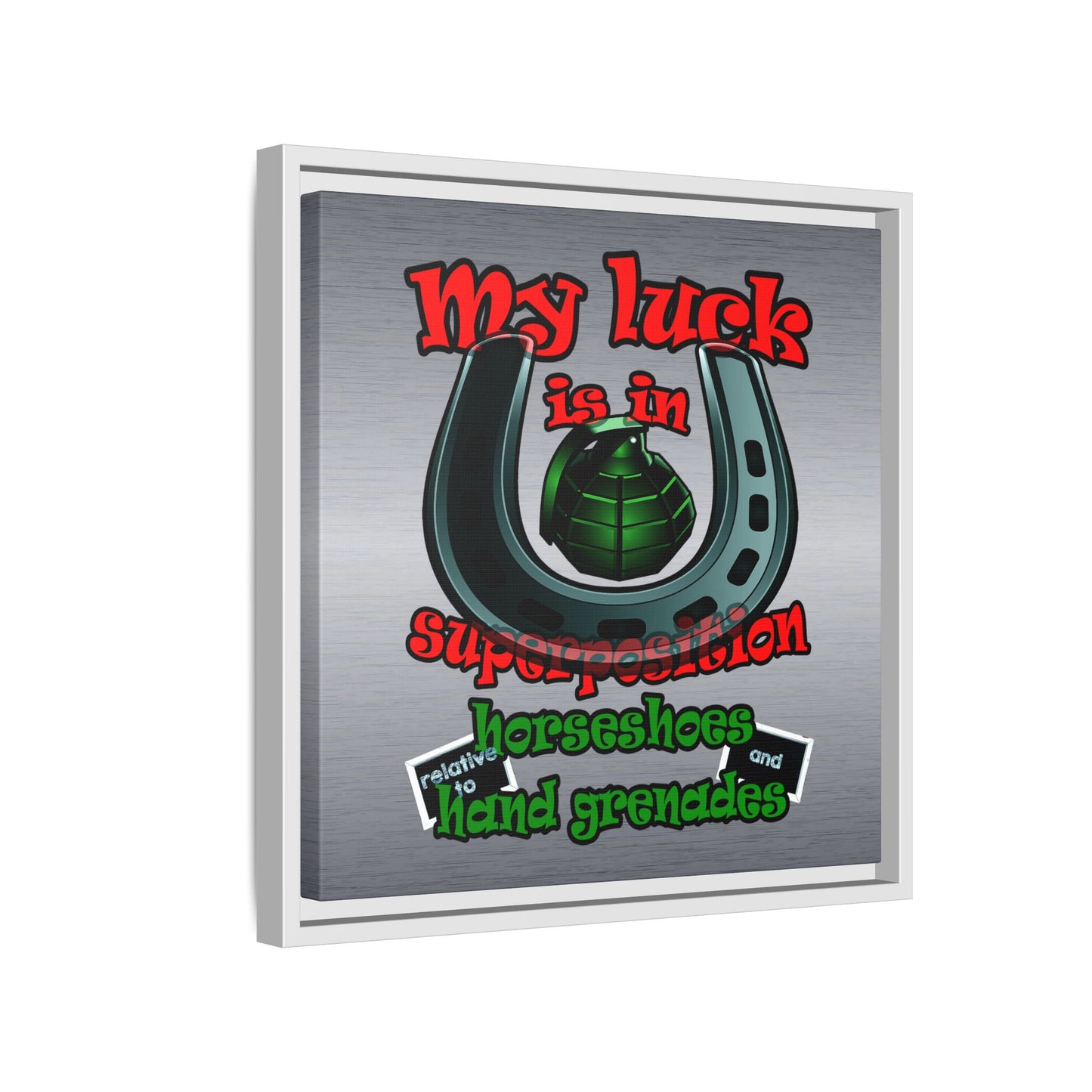 my luck - framed canvas art (brushed nickel)