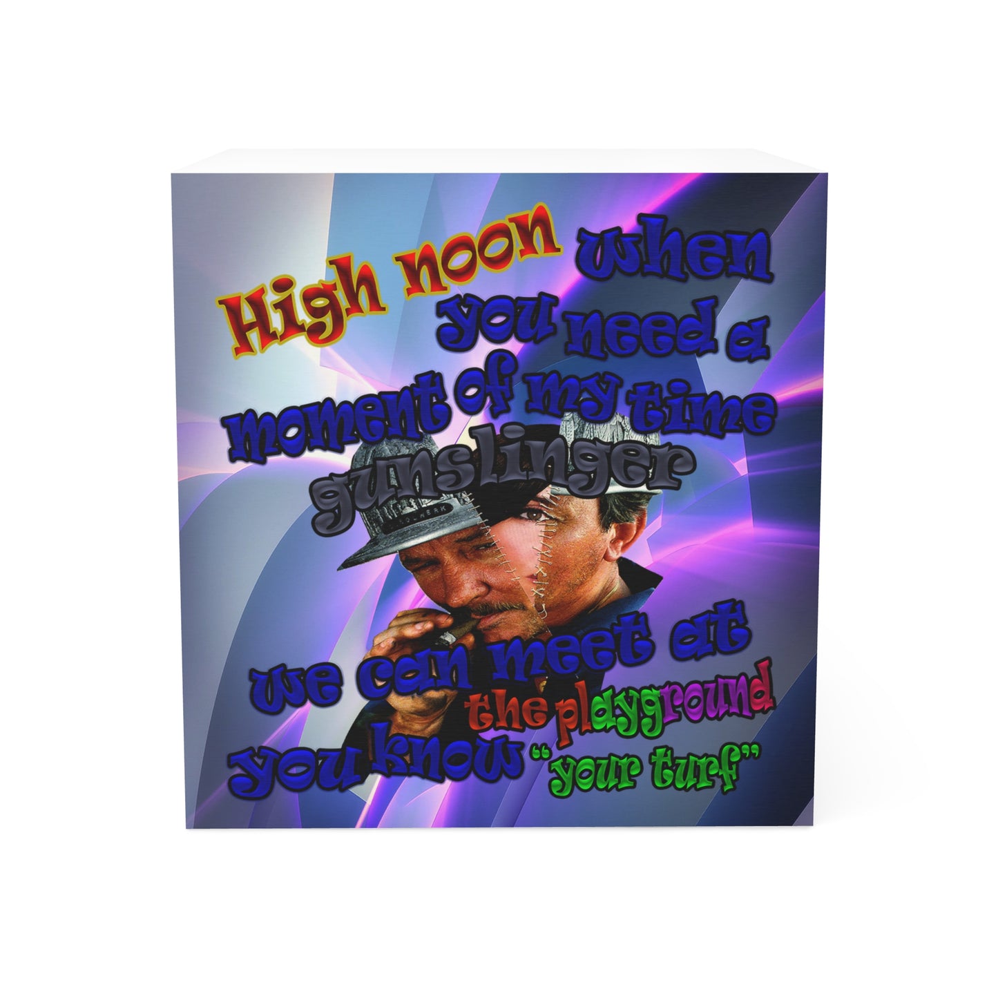 high noon - note cube (grey-pink wave)