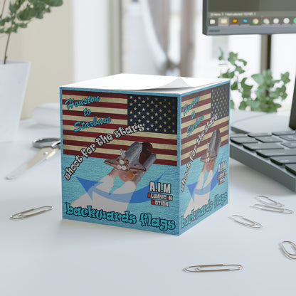 shoot for the stars - note cube (faded blue)