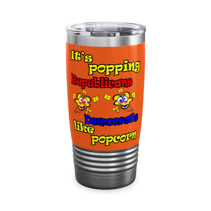 popping like popcorn - Ringneck Tumbler, 20oz (orange)