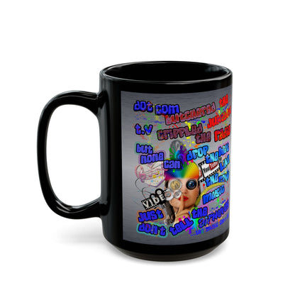 drop the beat - Black Mug (brushed nickel)
