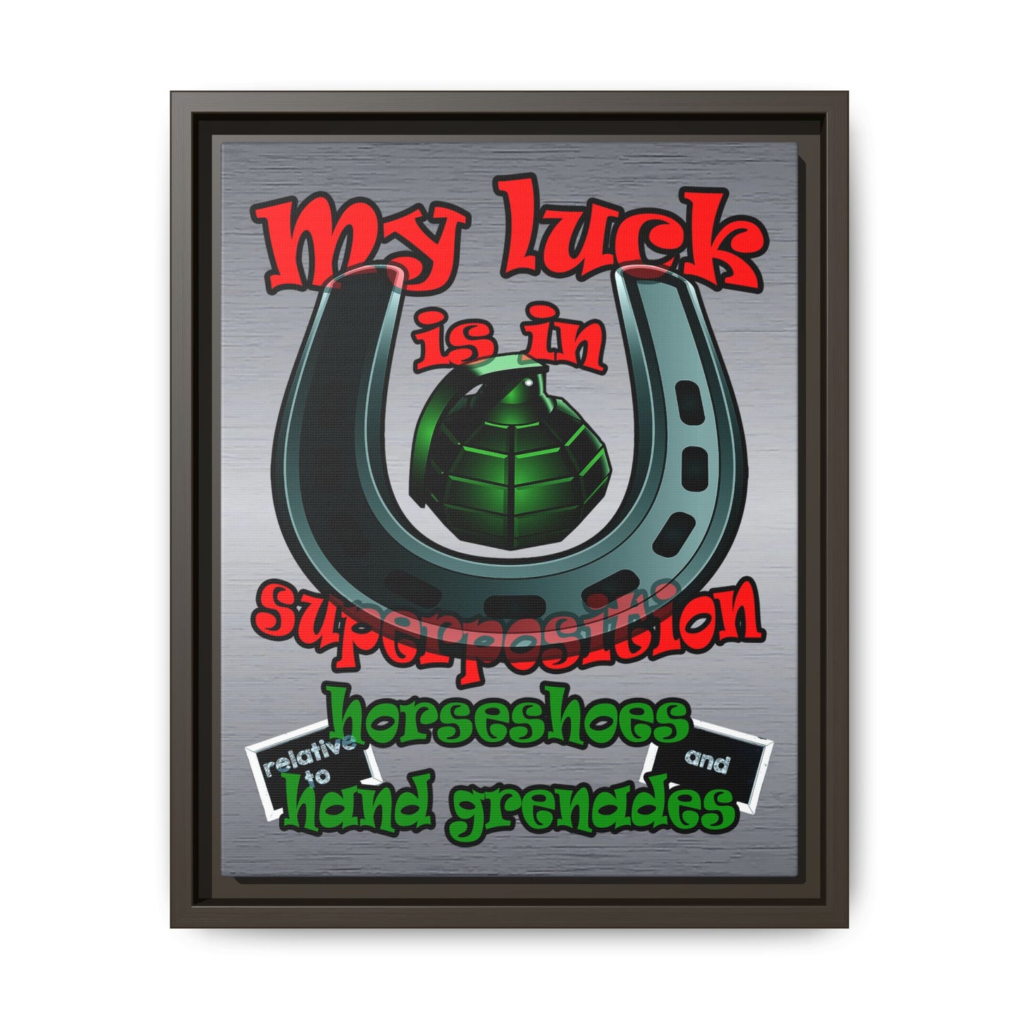 my luck - framed canvas art (brushed nickel)