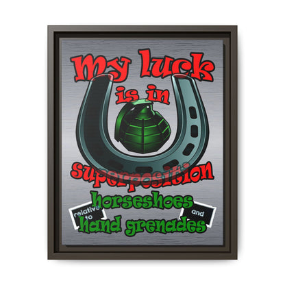 my luck - framed canvas art (brushed nickel)