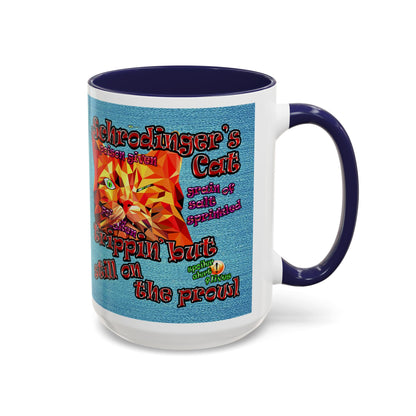 schrodinger's cat - Accent Mug (faded blue)