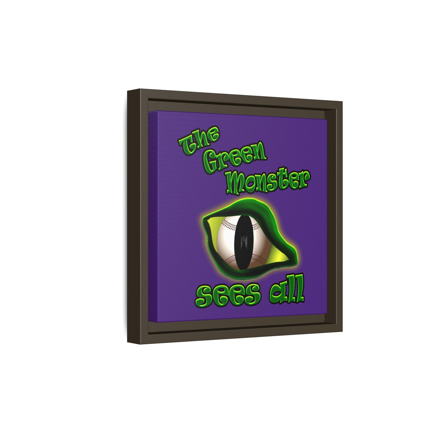 green monster - framed canvas art (purple)