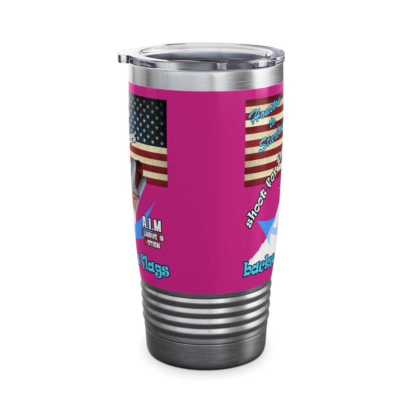 shoot for the stars - Ringneck Tumbler, 20oz (pink)