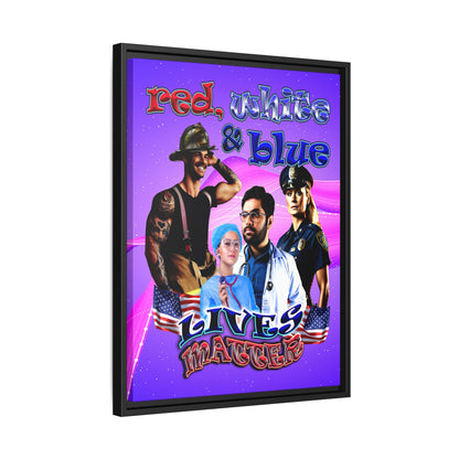 rw&b lives matter - framed canvas art (purple-pink wave)