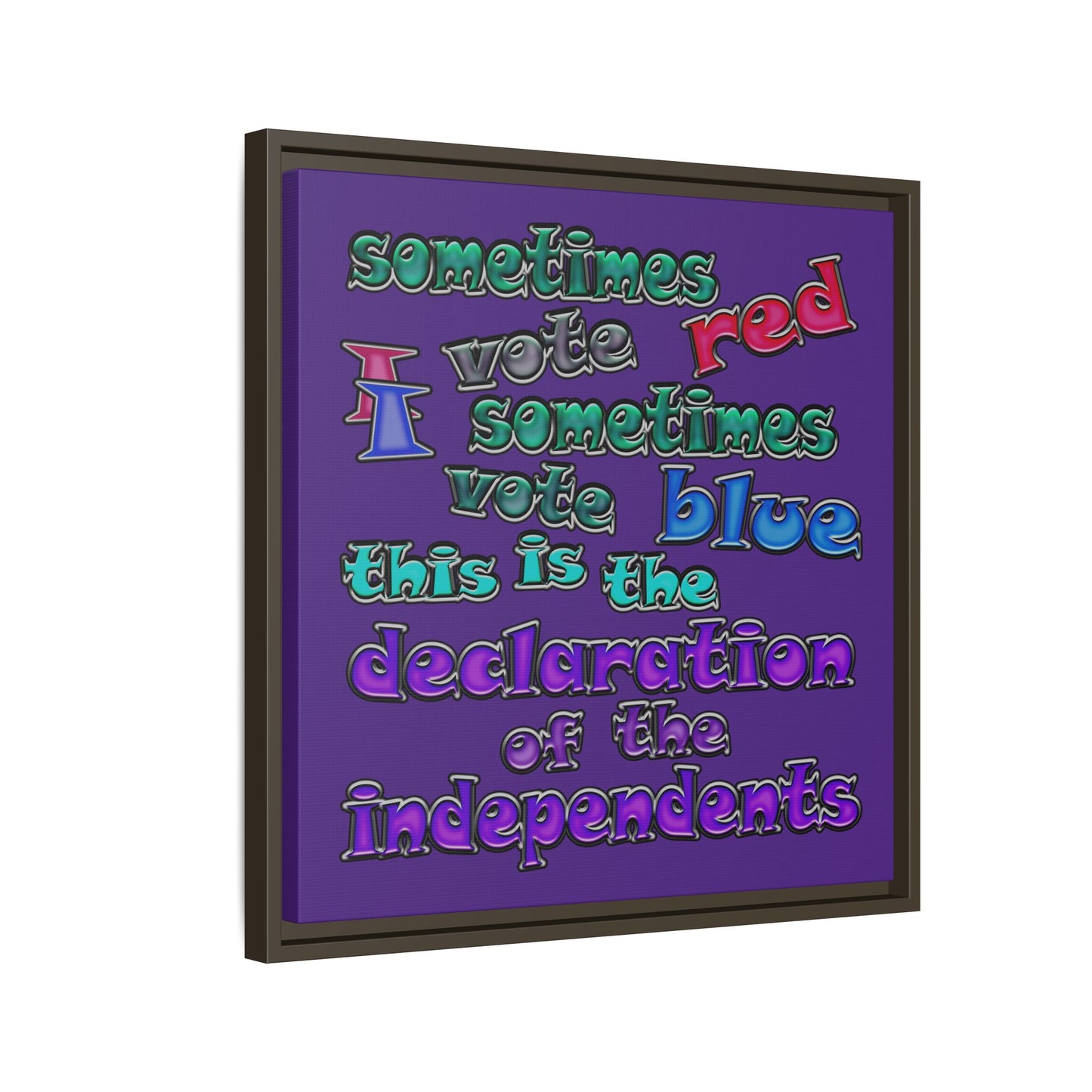 declaration of the independents - framed canvas art (purple)