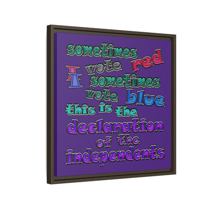 declaration of the independents - framed canvas art (purple)