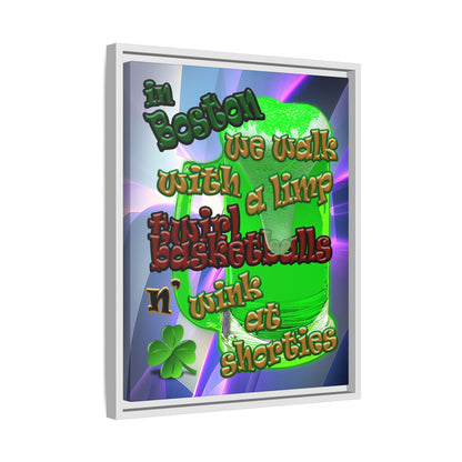 celtics logo - framed canvas art (grey-pink wave)