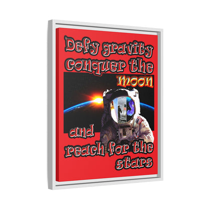 defy conquer reach - framed canvas art (red)