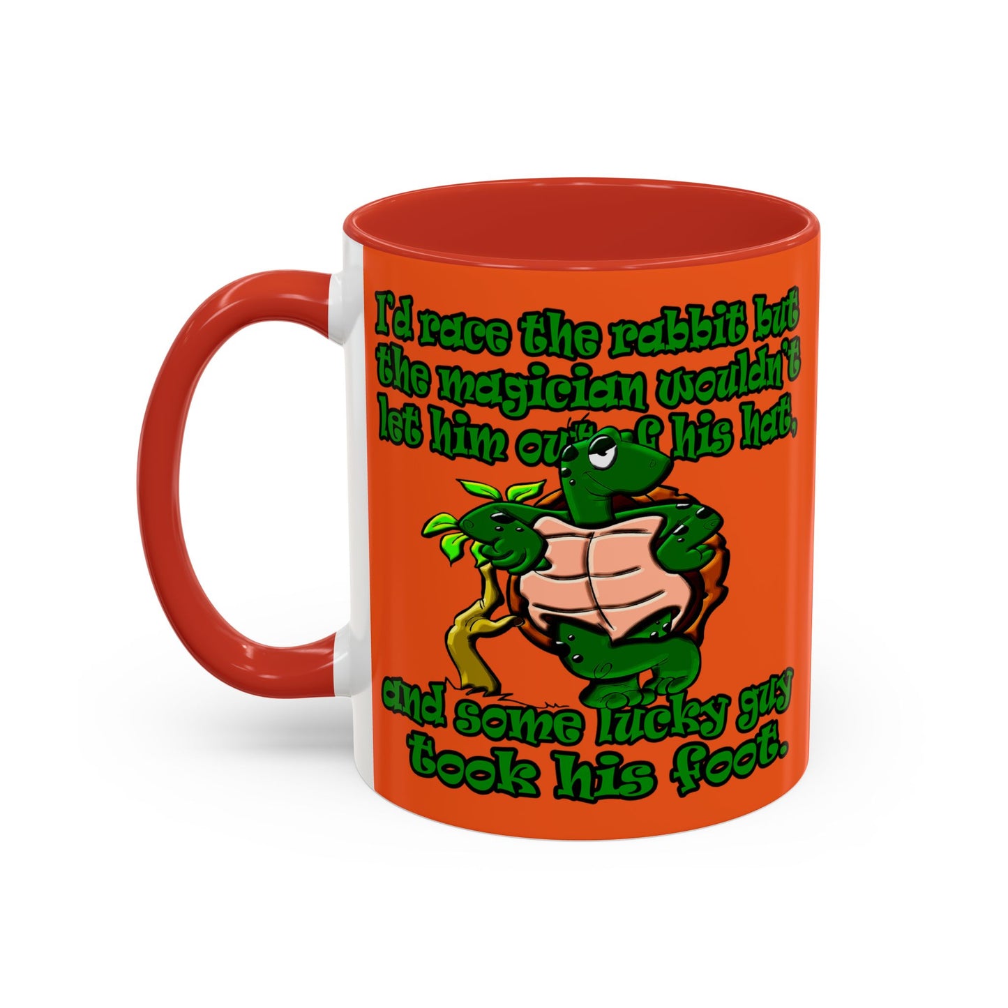 turtle race - Accent Mug (orange)