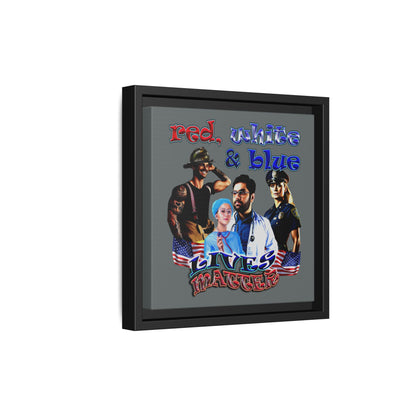 rw&b lives matter - framed canvas art (dark grey)