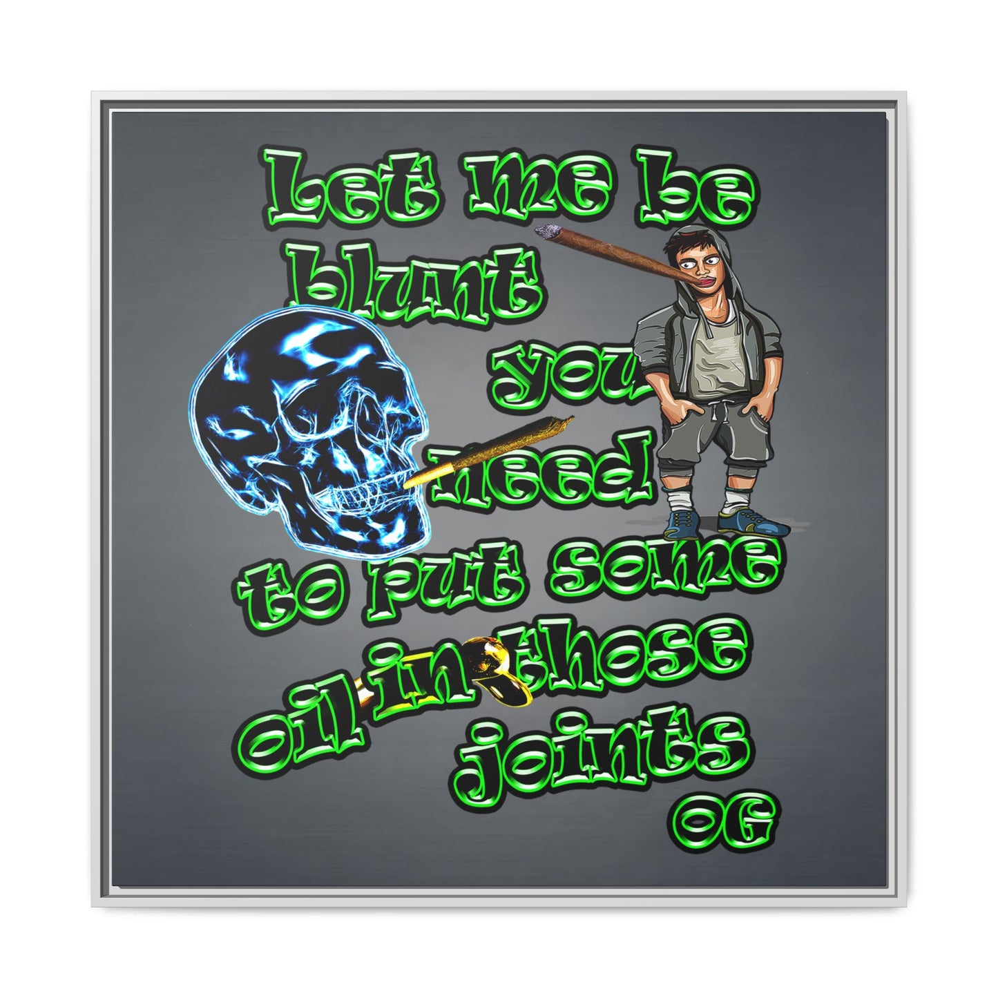 og - framed canvas art (grey-light grey)