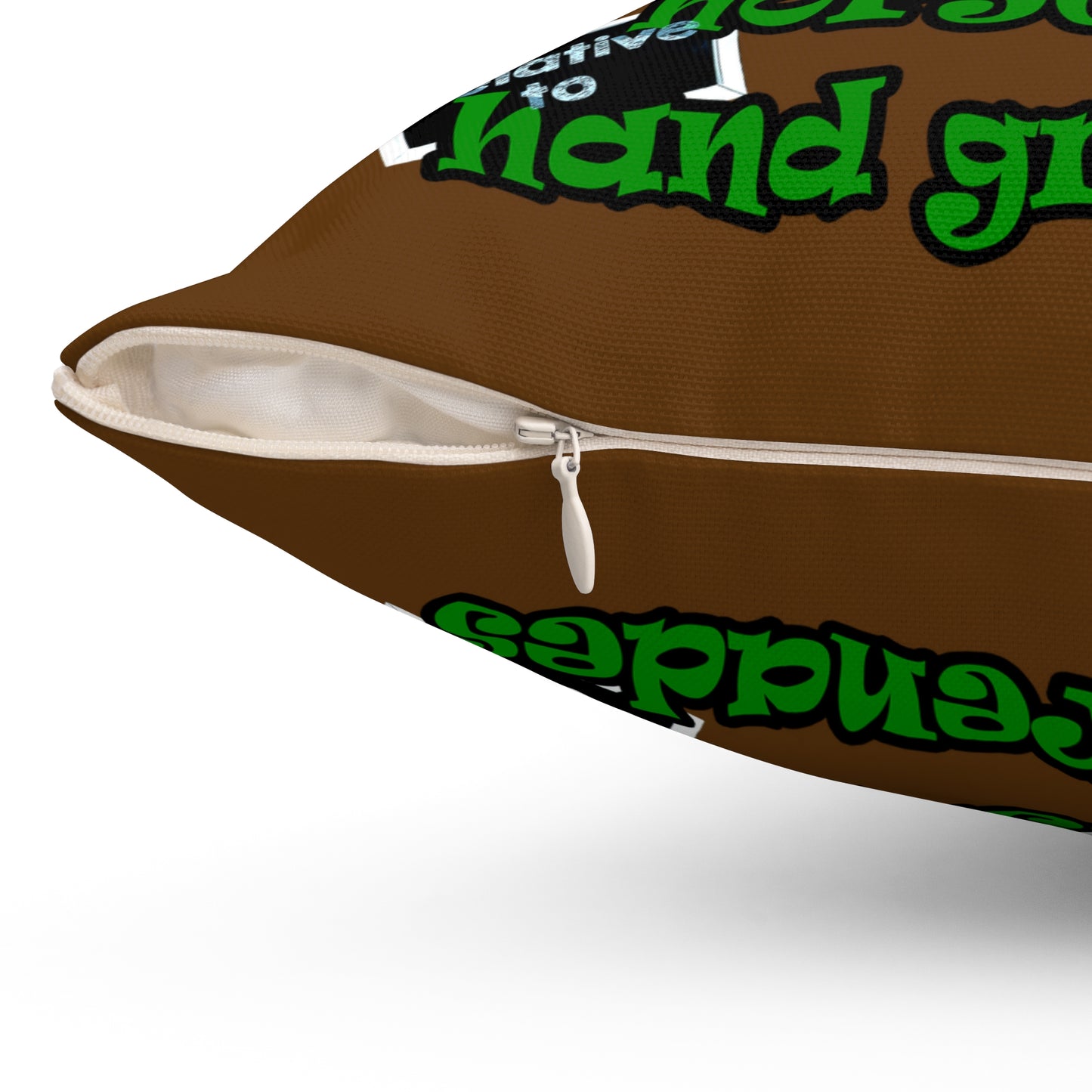 my luck - Spun Polyester Square Pillow - (brown)