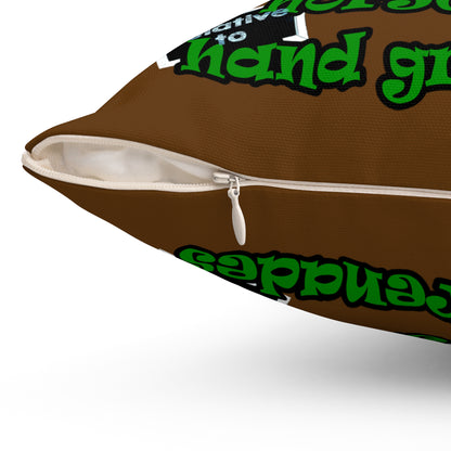 my luck - Spun Polyester Square Pillow - (brown)