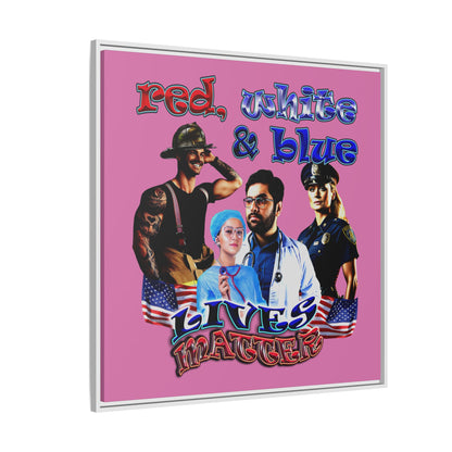 rw&b lives matter - framed canvas art (light pink)