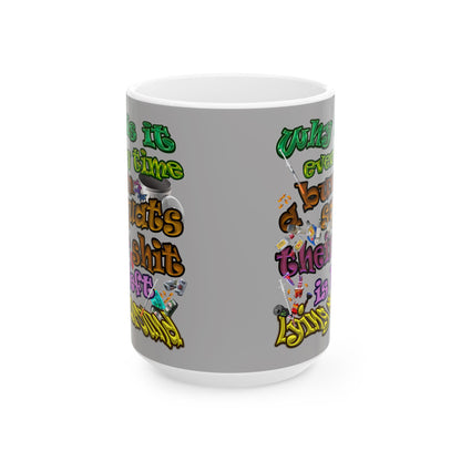 the bum's shit - White Mug (light grey)