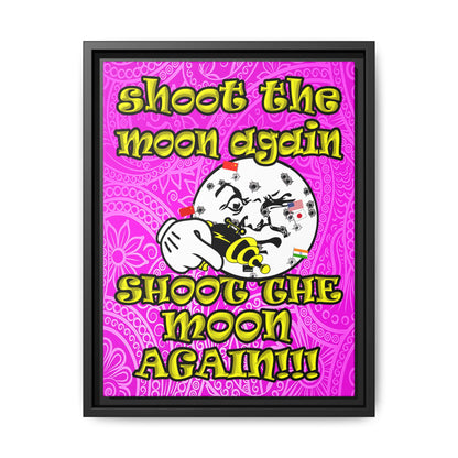 shoot the moon again - framed canvas art (pink swirl)