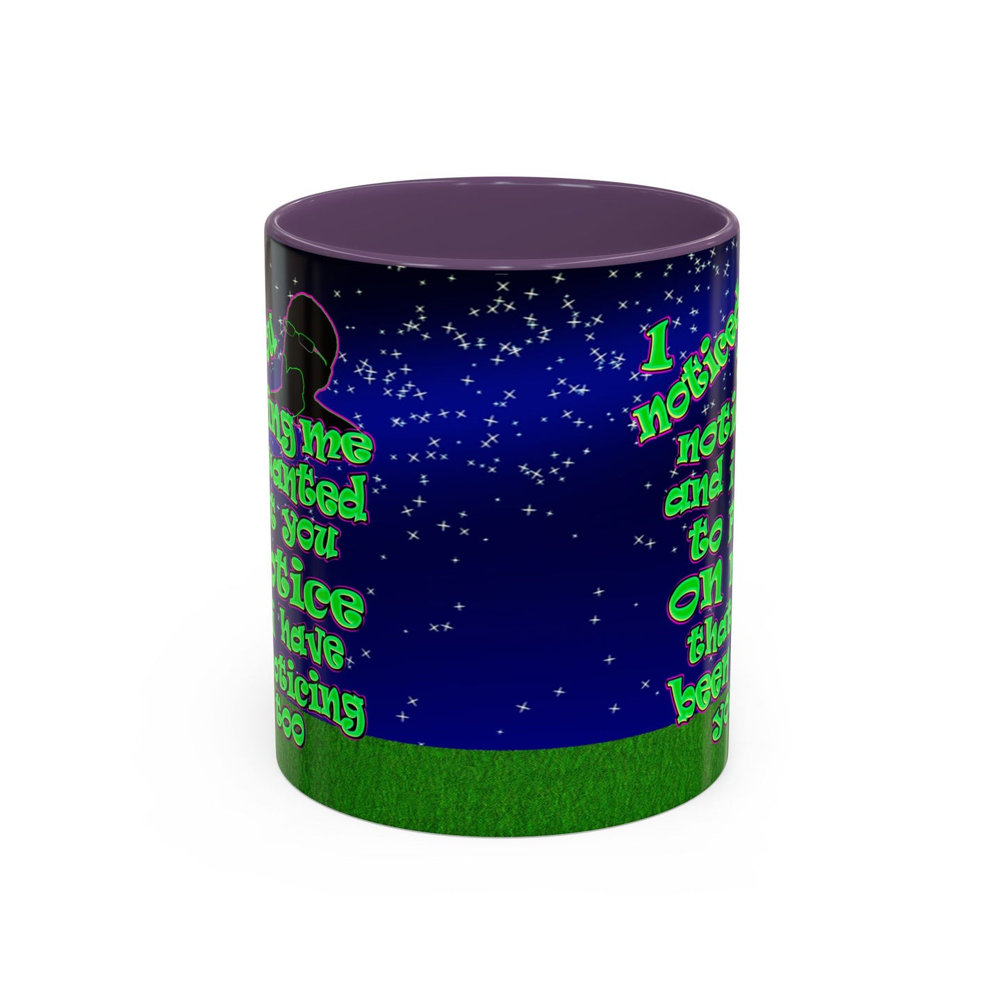 noticed you noticing - Accent Mug ('snoops' background)