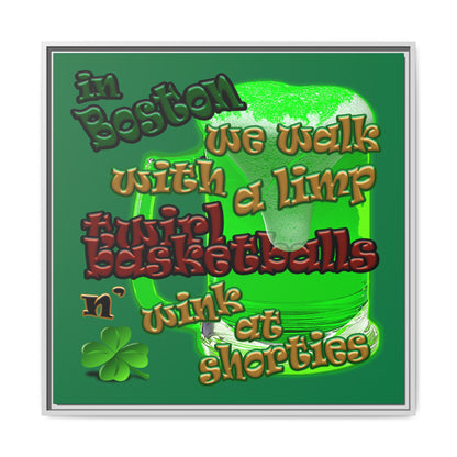 celtics logo - framed canvas art (dark green)