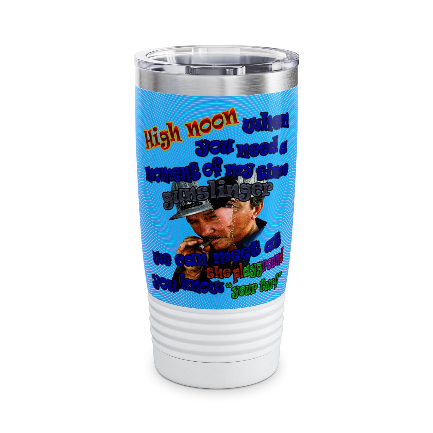 high noon - Ringneck Tumbler, 20oz (light blue-purple wave)