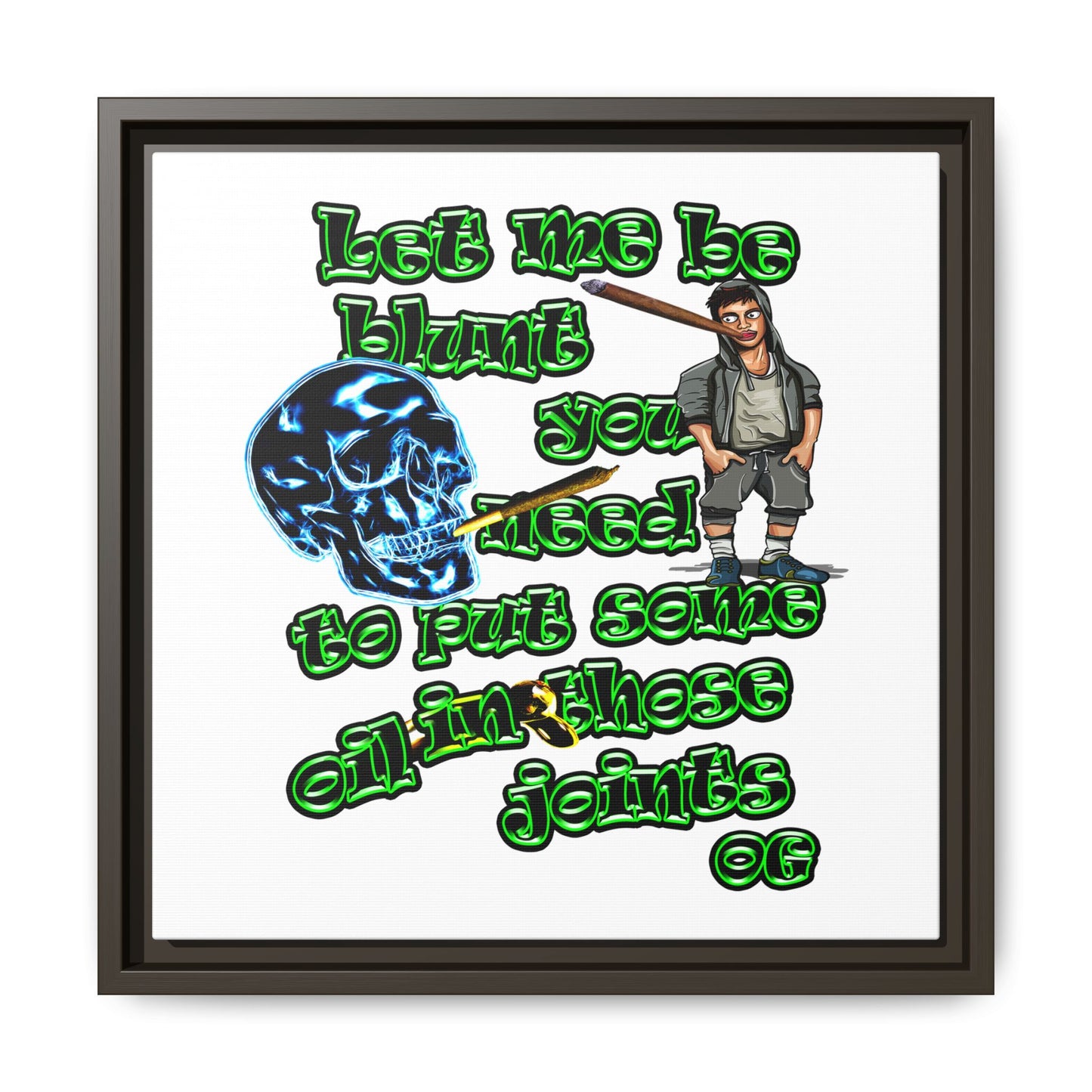 og - framed canvas art (white)