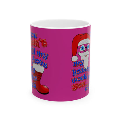 santa's shoes - White Mug (pink)