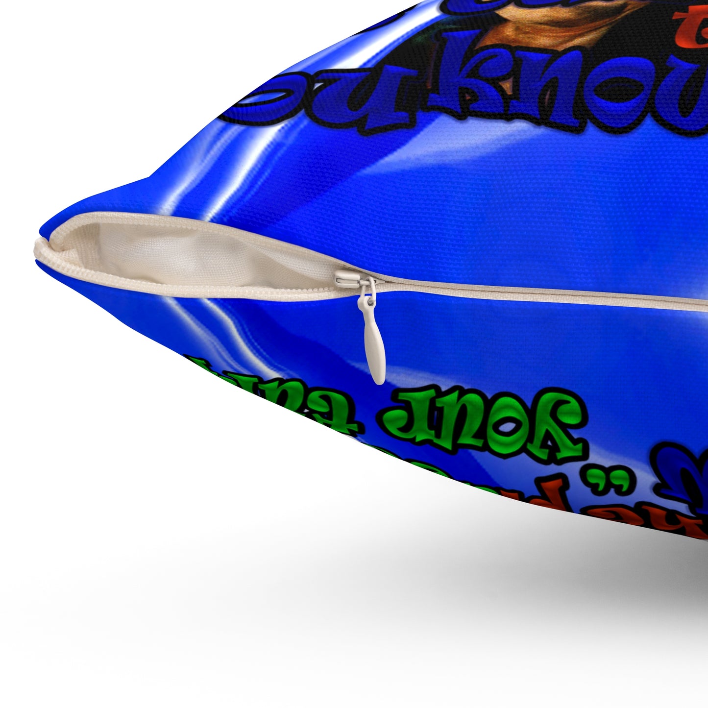 high noon - Spun Polyester Square Pillow - (blue-white wave)
