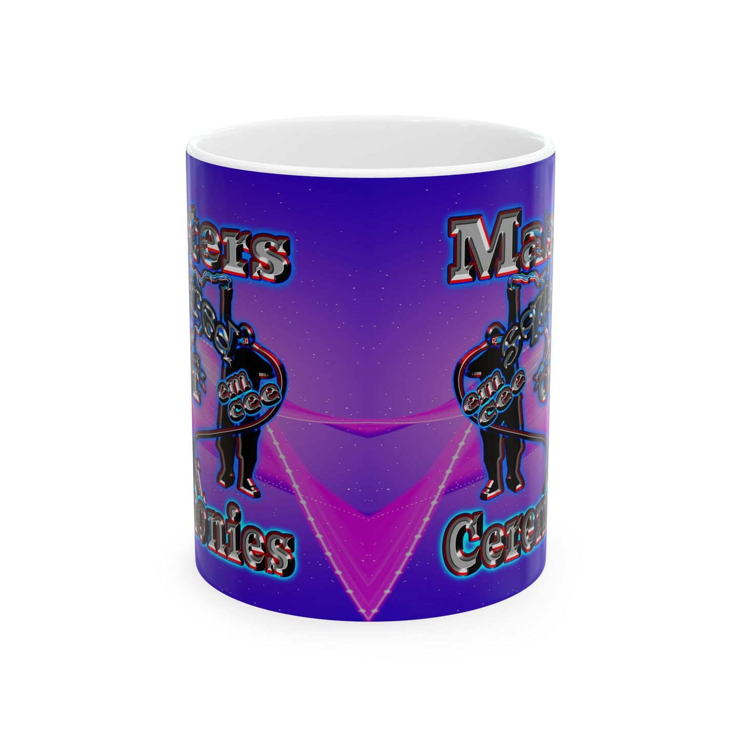 em cee squared - White Mug (purple-pink wave)