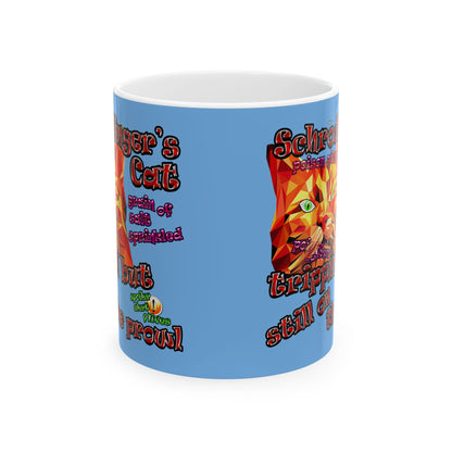 schrodinger's cat - White Mug (light blue)