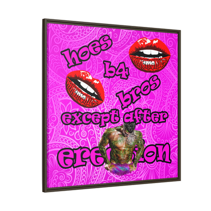 hoes b4 bros - framed canvas art (pink swirl)