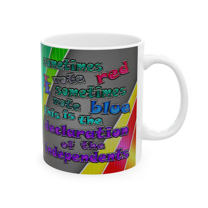 declaration of the independents - White Mug (rainbow split)